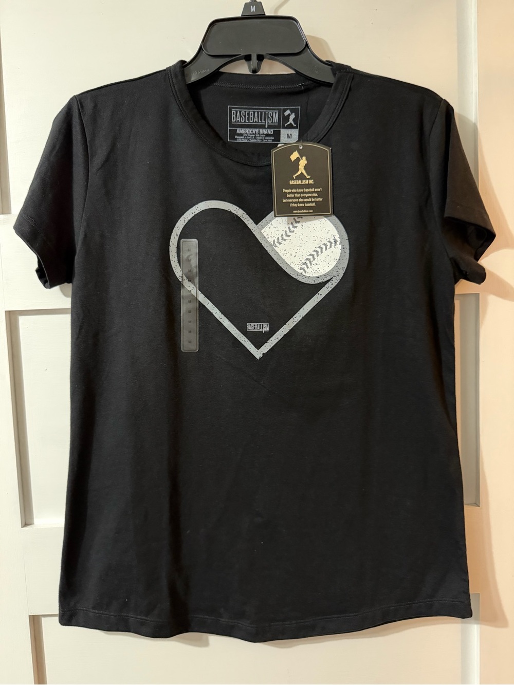 Baseballism Women’s Love Baseball Mom Heart Graphic Tee
